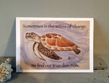 Load image into Gallery viewer, Turtle Quote Original Artwork Greetings Card Handmade In Cornwall