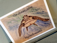 Load image into Gallery viewer, Set of 7 Turtle Quote Original Artwork Greetings Cards Handmade In Cornwall