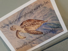 Load image into Gallery viewer, Turtle Quote Original Artwork Greetings Card Handmade In Cornwall