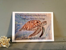 Load image into Gallery viewer, Turtle Quote Original Artwork Greetings Card Handmade In Cornwall