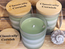 Load image into Gallery viewer, Classically Cornish Green Candle With Bluebell