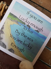 Load image into Gallery viewer, Lucky Enough Sea Greetings Card Handmade In Cornwall