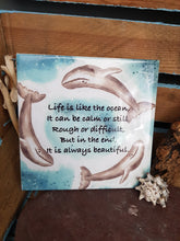 Load image into Gallery viewer, Original Cornish Artwork Tile Whale Quote