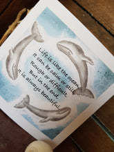 Load image into Gallery viewer, Whales Greetings Card Handmade In Cornwall