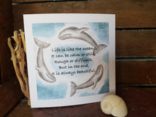 Load image into Gallery viewer, Whales Greetings Card Handmade In Cornwall