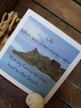 Load image into Gallery viewer, Beach Quote Greetings Card Handmade In Cornwall