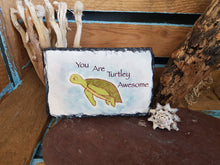 Load image into Gallery viewer, Natural Slate Original Cornish Artwork Turtley Awesome
