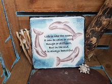 Load image into Gallery viewer, Natural Slate Original Cornish Artwork Life Is Like The Ocean
