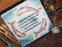 Load image into Gallery viewer, Natural Slate Original Cornish Artwork Life Is Like The Ocean
