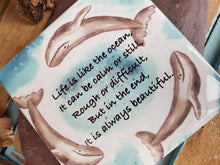 Load image into Gallery viewer, Original Cornish Artwork Tile Whale Quote
