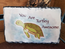 Load image into Gallery viewer, Natural Slate Original Cornish Artwork Turtley Awesome
