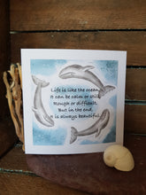Load image into Gallery viewer, Whales Greetings Card Handmade In Cornwall
