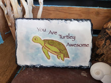 Load image into Gallery viewer, Natural Slate Original Cornish Artwork Turtley Awesome
