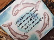 Load image into Gallery viewer, Natural Slate Original Cornish Artwork Life Is Like The Ocean
