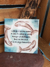 Load image into Gallery viewer, Original Cornish Artwork Tile Whale Quote
